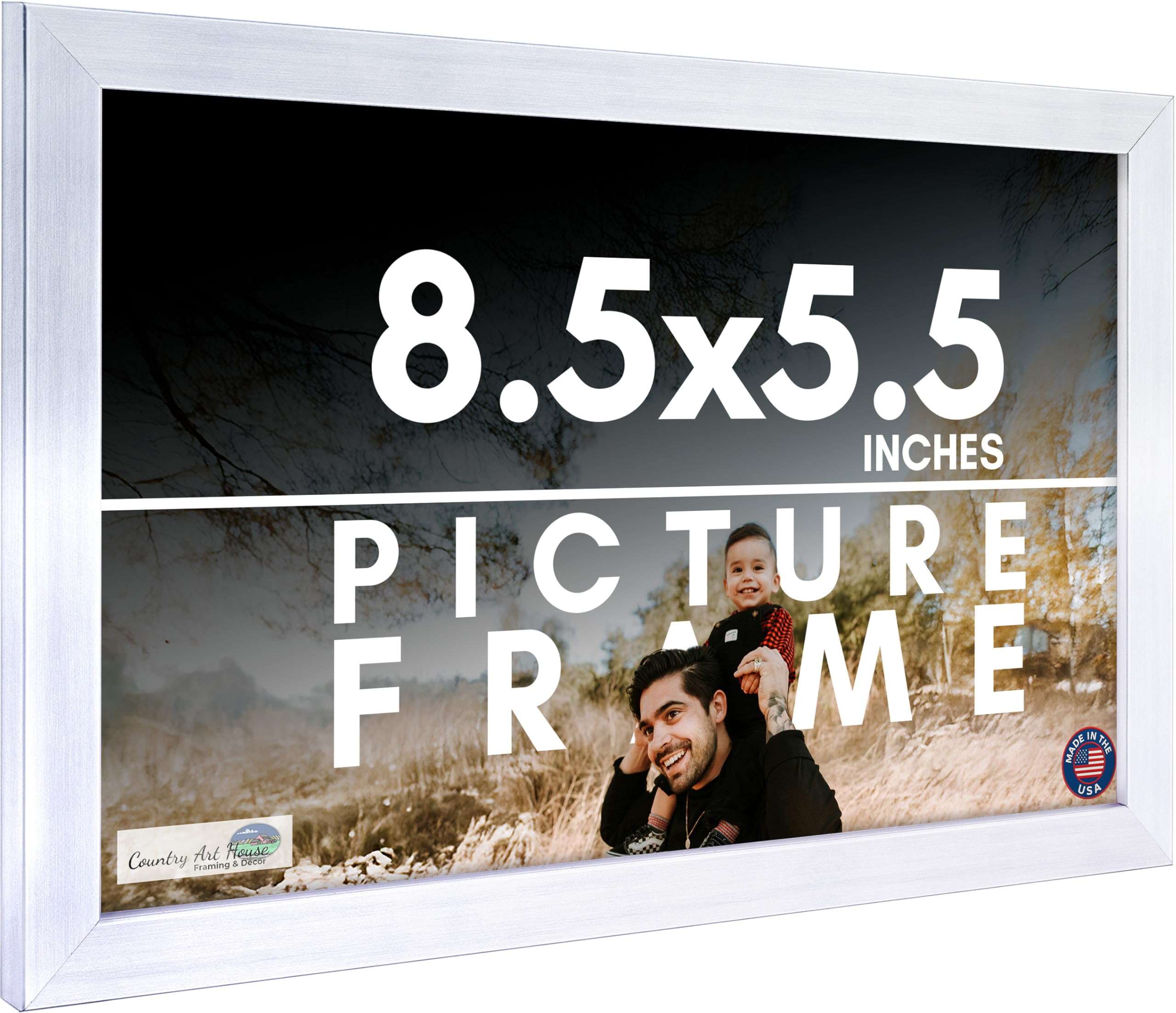 Amazon.com - CountryArtHouse 8.5x5.5 Frame Silver Stainless Steel